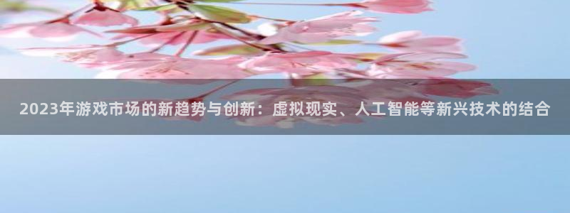 赢咖娱乐科技：2023年游戏市场的新趋势与创新：虚拟现实、人